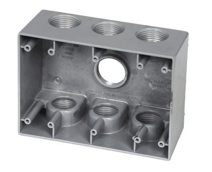 Westgate 3/4" 3-gang 7 outlet holes Gray Deep Weatherproof Electrical Box W3DB75-7