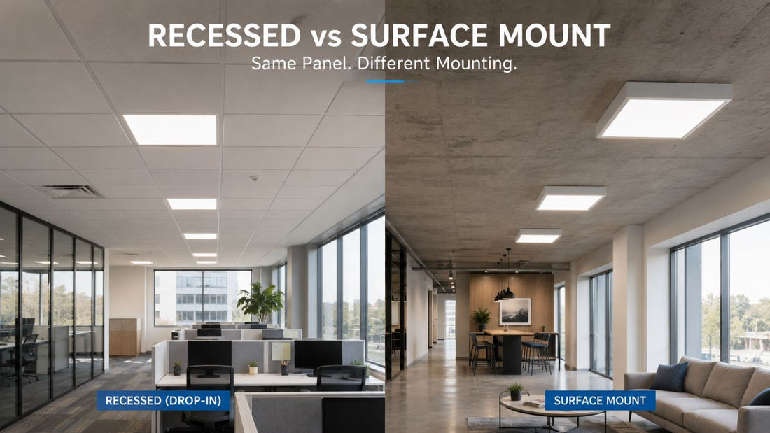 Recessed vs Surface Mount Panel Lights