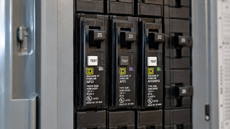 GFCI, AFCI and dual-function breakers installed in panel