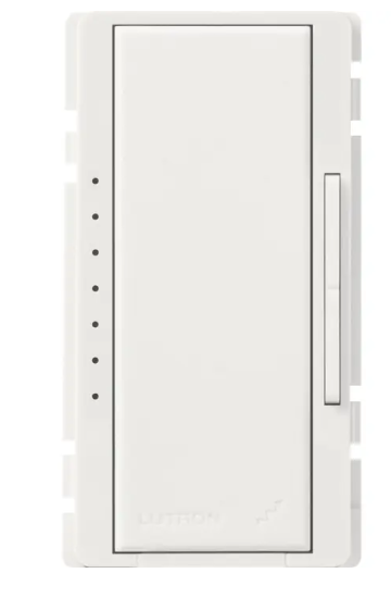 Lutron Maestro dimmer switch in Snow White