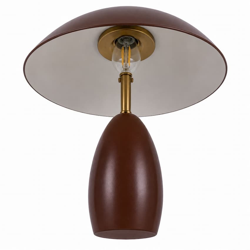 Alora Mood TL437409BGD Poppy Modern Portable LED Table Lamp in Burgundy with Steel Shade, 3-Step Touch Dimming and Downward Illumination