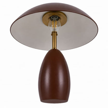 Alora Mood TL437409BGD Poppy Modern Portable LED Table Lamp in Burgundy with Steel Shade, 3-Step Touch Dimming and Downward Illumination
