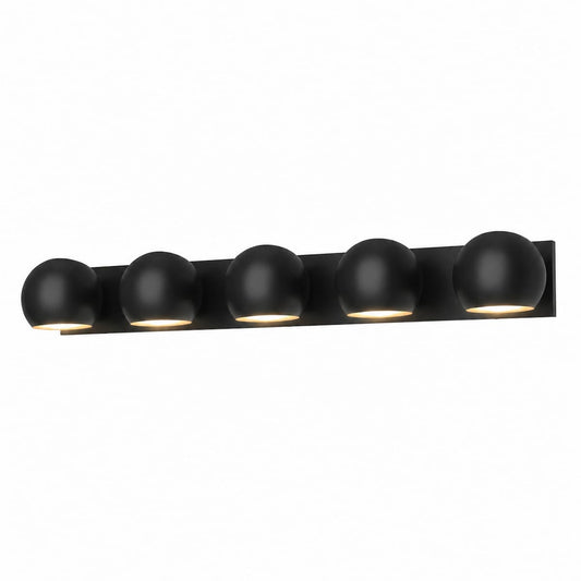 Alora Mood Willow VL648540MB 40-inch 5-light vanity light with matte black steel shades