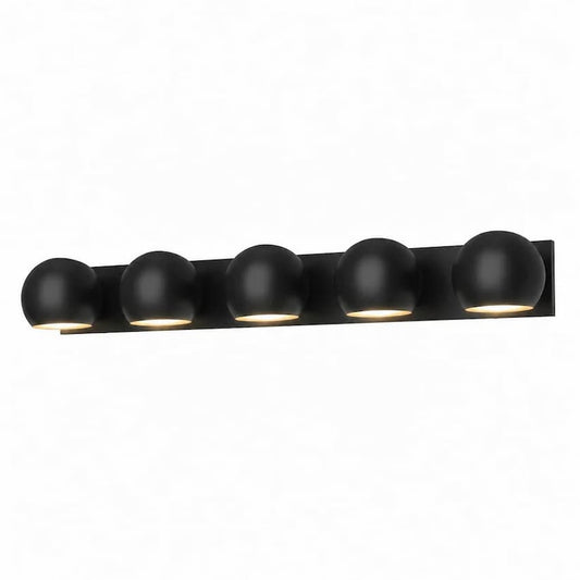Alora Mood VL648540MB Willow 40-Inch 5-Light Vanity Light in Matte Black Finish with Steel Shades