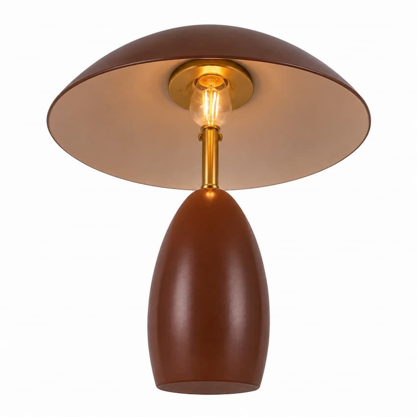 Alora Mood Poppy Collection TL437409BGD Rechargeable Table Lamp with Burgundy Aluminum and Steel Construction, Integrated 3W LED and 3000K Warm White Light