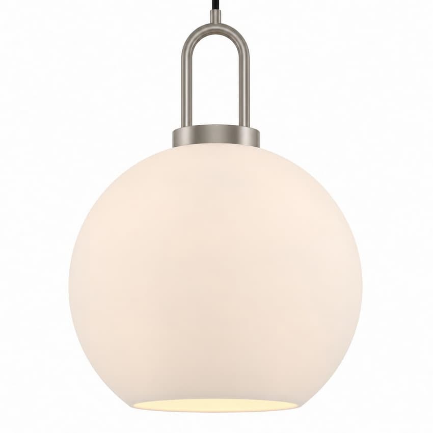 Alora Mood PD601710BNOP Soji Japanese Lantern-Inspired Pendant Ceiling Light with Brushed Nickel Finish and Opal Matte Glass Globe