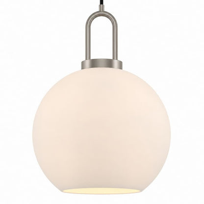 Alora Mood PD601710BNOP Soji Japanese Lantern-Inspired Pendant Ceiling Light with Brushed Nickel Finish and Opal Matte Glass Globe