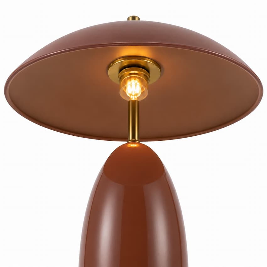 Alora Mood Poppy Collection TL437012BGD Table Lamp with Burgundy Aluminum and Steel Construction, Integrated 8W LED and 3000K Warm White Light