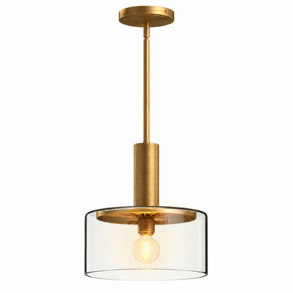Alora Mood Royale PD535010AGCL 10-Inch 1-Light Pendant in Aged Gold Finish with Clear Glass Shade