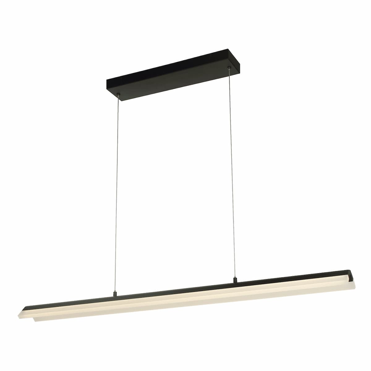 Abra 10001PN Eros twin bar pendant with curved acrylic design for modern dining rooms, kitchens, and living spaces