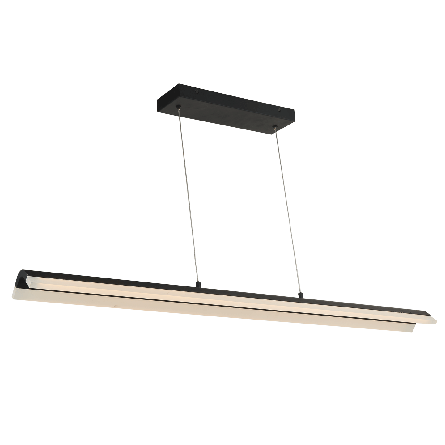 Abra Eros Curved Acrylic Twin Bar Pendant Matte Black