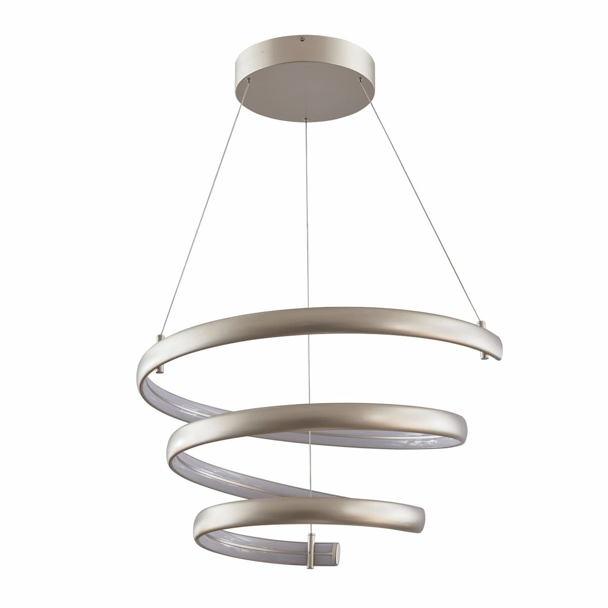 Modern Abra Sling oval spring pendant fixture with artistic curved form for stylish dining, kitchen, and statement lighting