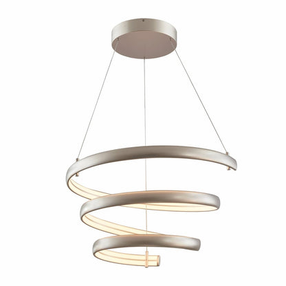 Abra 10005PN Sling oval spring pendant with modern sculptural profile for dining rooms, living spaces, and contemporary interiors