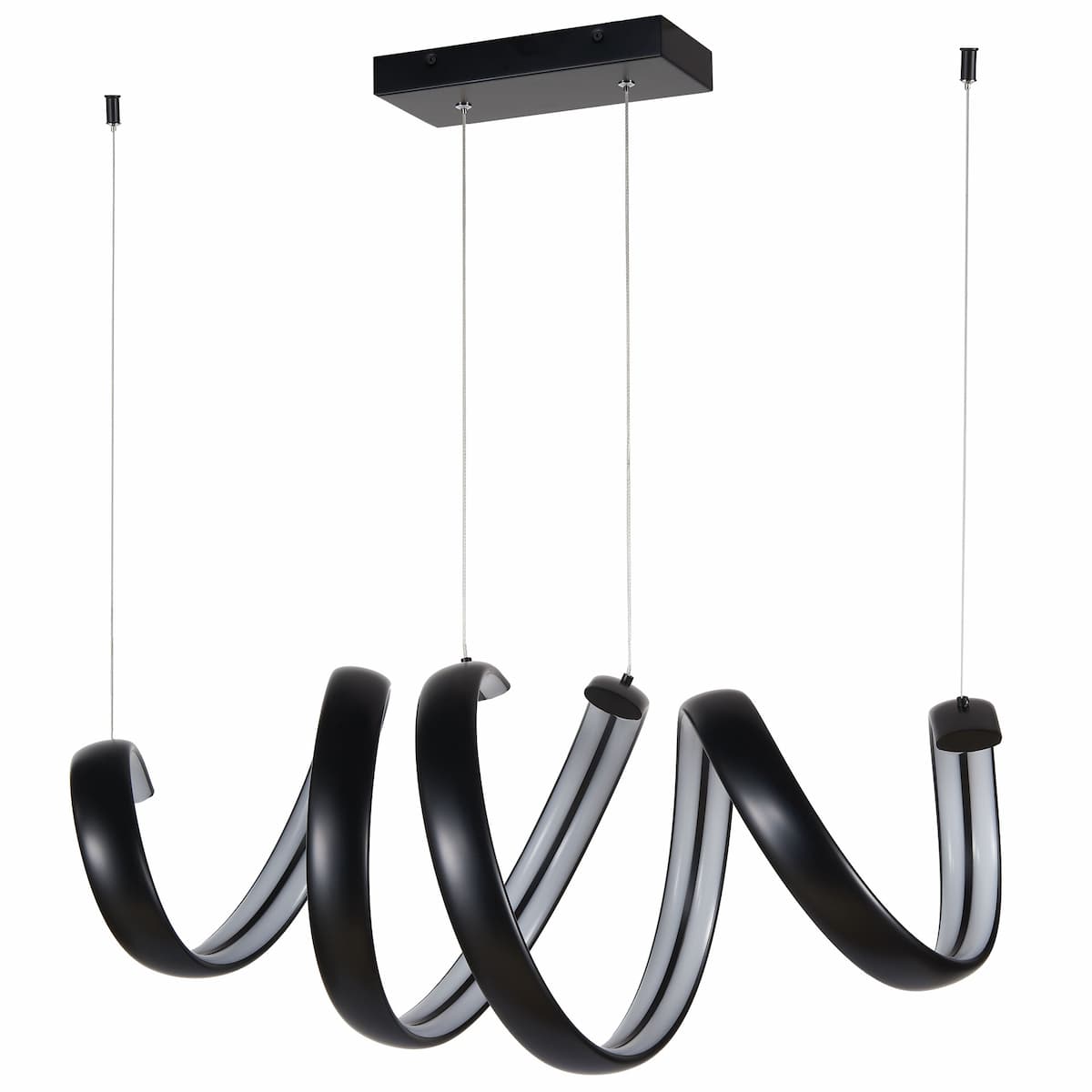 Abra Sling 10006PN contemporary linear pendant featuring a distinctive spring-inspired design for stylish ceiling illumination