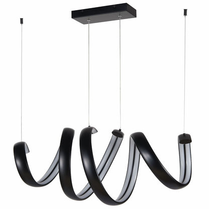 Abra Sling 10006PN contemporary linear pendant featuring a distinctive spring-inspired design for stylish ceiling illumination