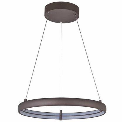 Abra Sling 10007PN Small pendant featuring dual illuminated LED bands in a contemporary ring design