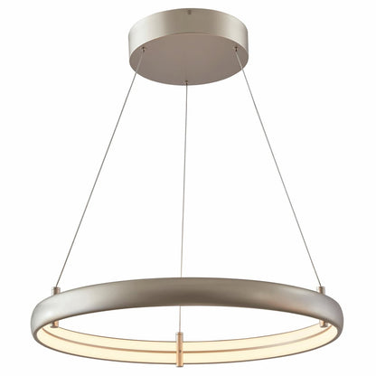 Abra 10007PN Sling Small dual-band LED ring ceiling pendant for modern dining rooms, kitchens, and living spaces