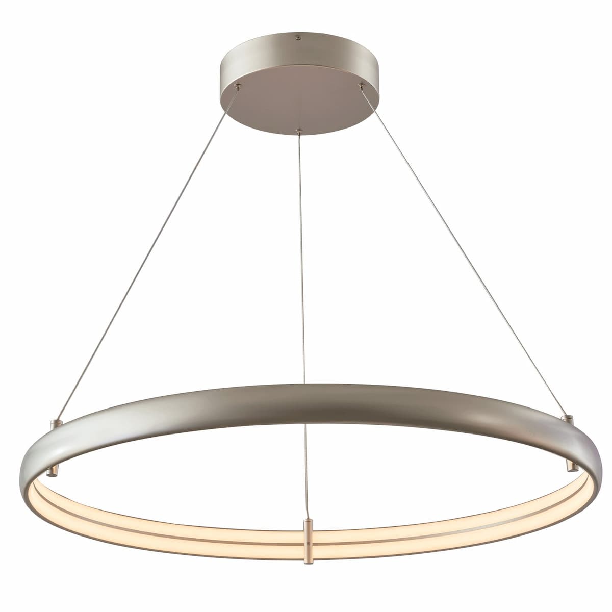 Abra 10008PN Sling Medium dual-band LED ring ceiling pendant for modern dining rooms, kitchens, and living spaces