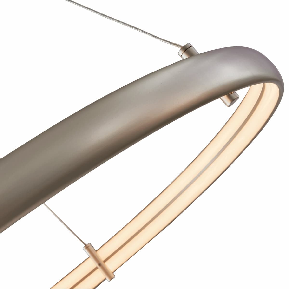 Abra Sling 10009PN Large pendant featuring dual illuminated LED bands in a contemporary ring design