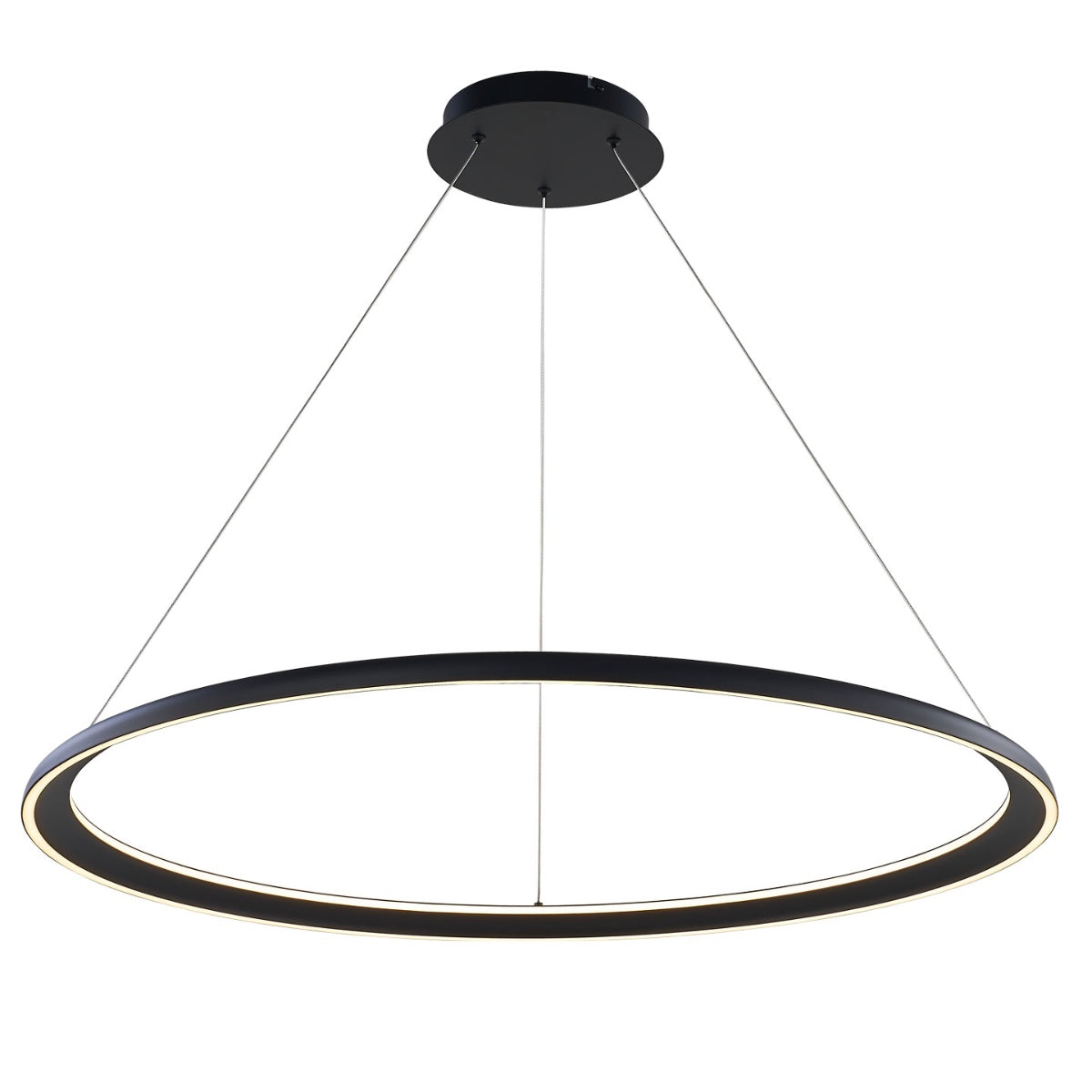 Abra 10011PN Saturn 36-inch LED ceiling pendant with elegant dual ring design for modern interior lighting