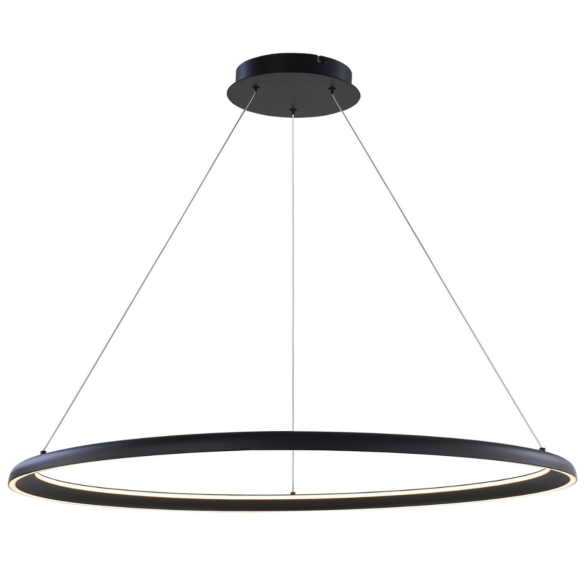 Abra Saturn 36" Dual Illuminated Ring Pendant Matte Black