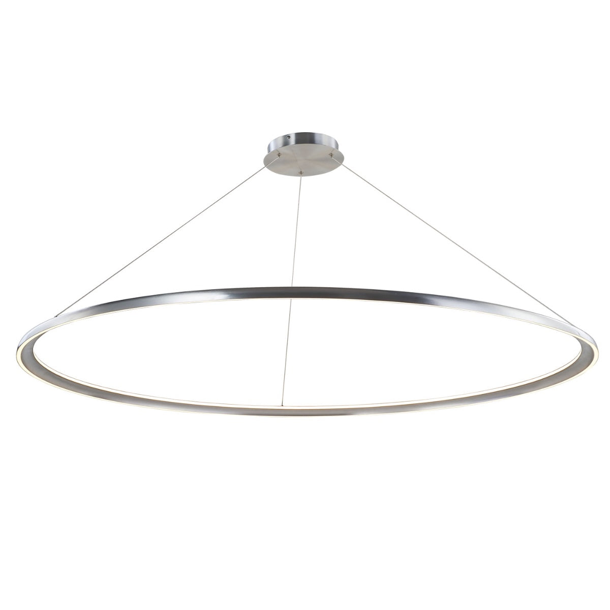 Abra Saturn 60" Dual Illuminated Ring Pendant Brushed Aluminum