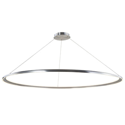 Abra Saturn 10013PN contemporary 60-inch pendant featuring dual illuminated rings with integrated LED lighting