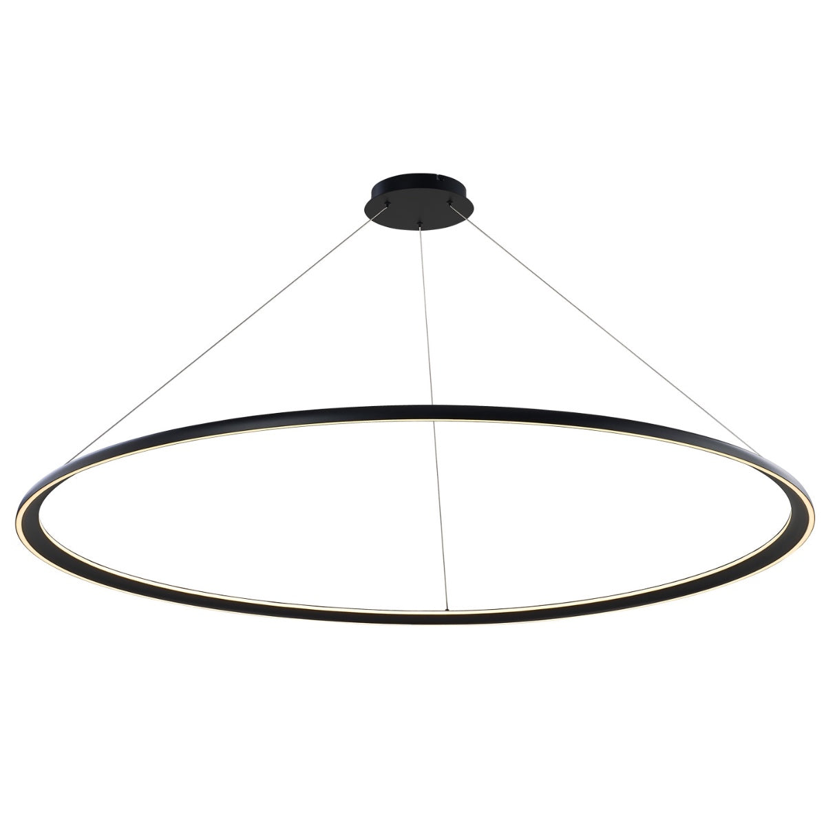 Abra Saturn 10013PN 60-inch dual illuminated ring pendant light for modern residential and commercial interiors