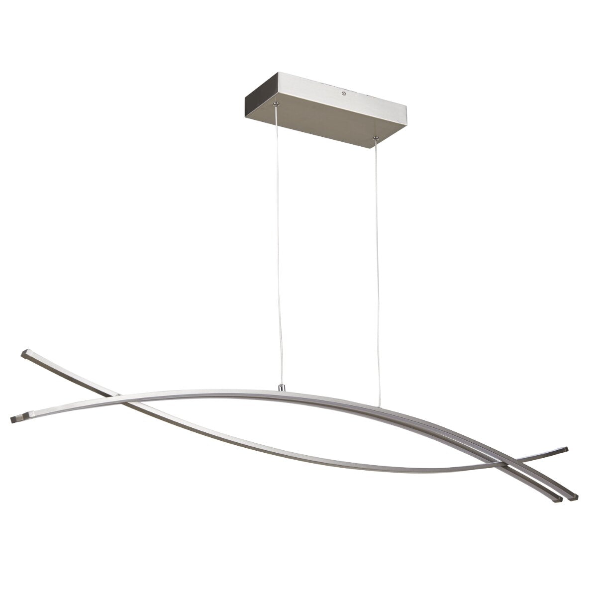 Abra Wishbone 10016PN contemporary 45.5-inch pendant featuring a distinctive crossed frame design for stylish ceiling illumination