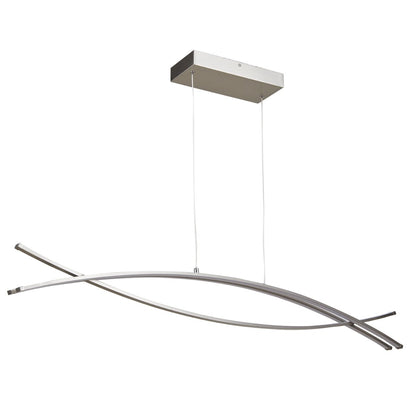 Abra Wishbone 10016PN contemporary 45.5-inch pendant featuring a distinctive crossed frame design for stylish ceiling illumination