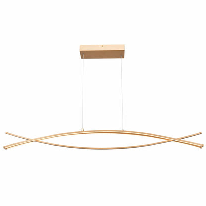 Abra 10016PN Wishbone crossed frame pendant with sculptural 45.5-inch design for contemporary dining and living spaces