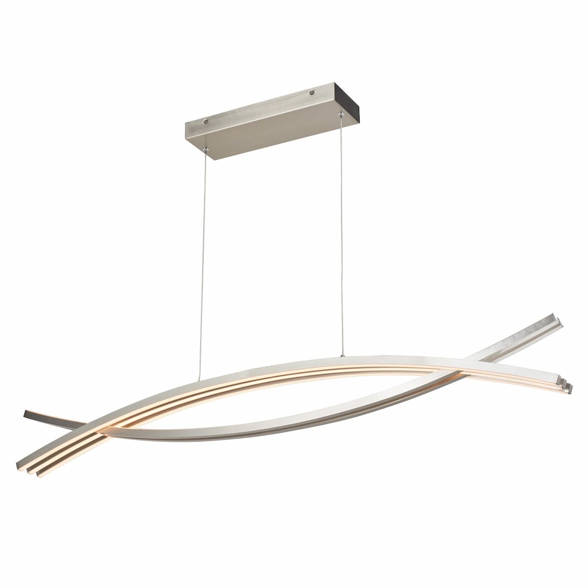 Abra Wishbone 10017PN contemporary 46.6-inch pendant featuring a distinctive crossed frame design for stylish ceiling illumination