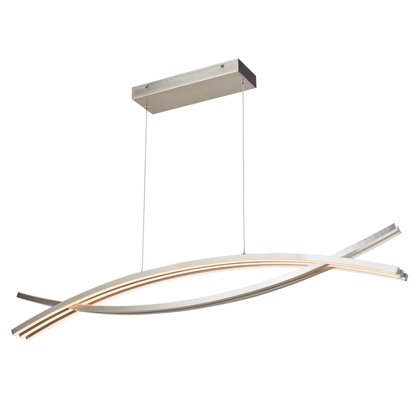 Abra Wishbone Crossed Frame Pendant Brushed Nickel