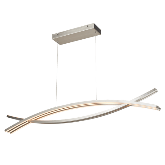 Abra Wishbone Crossed Frame Pendant Brushed Nickel