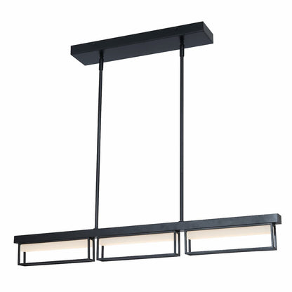 Abra Pane 10018PN 3-light framed pendant with frosted glass diffuser for modern residential and commercial interior lighting