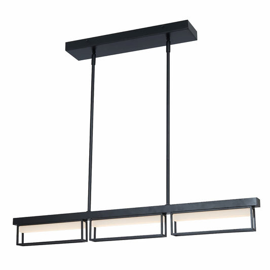 Abra Pane 10018PN 3-light framed pendant with frosted glass diffuser for modern residential and commercial interior lighting