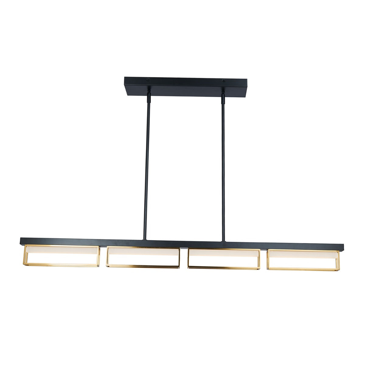 Modern Abra Pane 4-light pendant fixture with elegant frame and frosted glass diffuser for kitchen, dining, and statement lighting