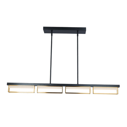 Modern Abra Pane 4-light pendant fixture with elegant frame and frosted glass diffuser for kitchen, dining, and statement lighting