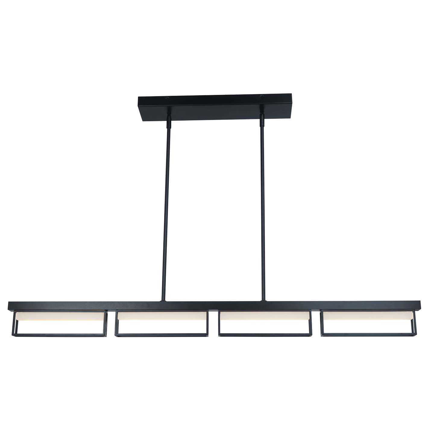 Abra Pane 4- Light Framed Pendant with Frosted Glass Diffuser Matte Black