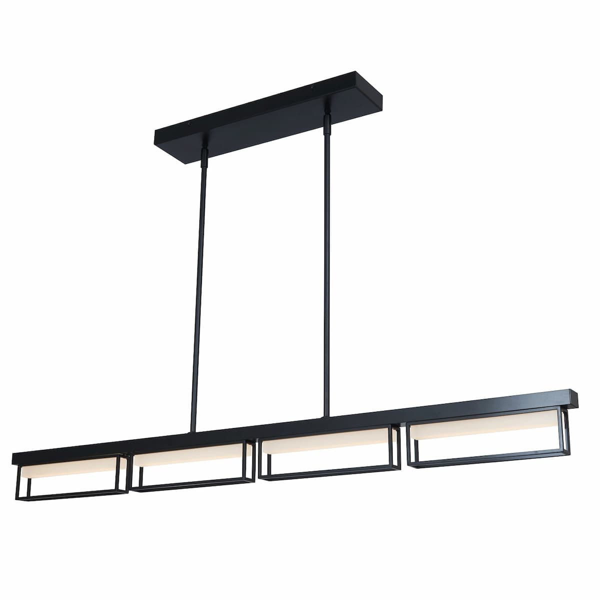 Abra Pane 10019PN contemporary 4-light pendant featuring a structured frame and frosted glass diffuser for soft illumination