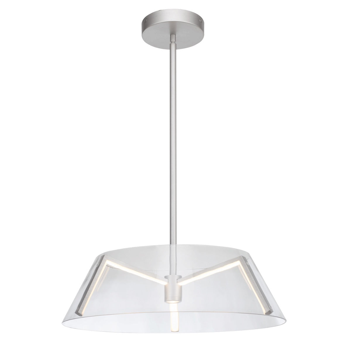 Abra 10030PN Talon LED pendant light with elegant clear glass and sculptural claw detail for modern interior lighting