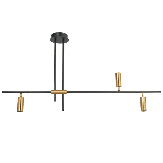 Abra Spartan 3-Light Cylinder Spotlight Pendant Matte Black.Gold