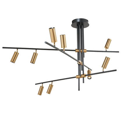 Abra Spartan 10051PN 9-light cylinder spotlight pendant for modern residential and commercial interior lighting