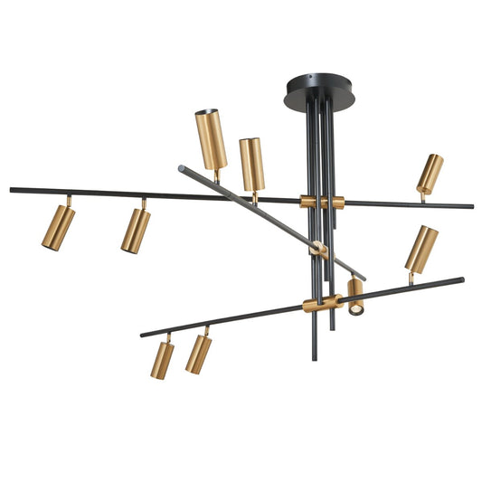 Abra Spartan 10051PN 9-light cylinder spotlight pendant for modern residential and commercial interior lighting