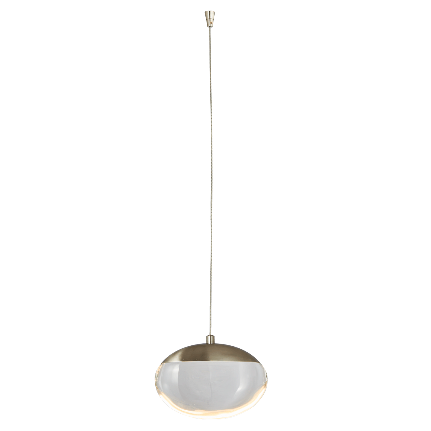 Abra Athena Teardrop Crystal Glass Pendant Includes 120" Cord and Uni-Jack Plug Brushed Nickel