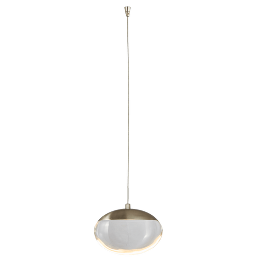Abra Athena Teardrop Crystal Glass Pendant Includes 120" Cord and Uni-Jack Plug Brushed Nickel