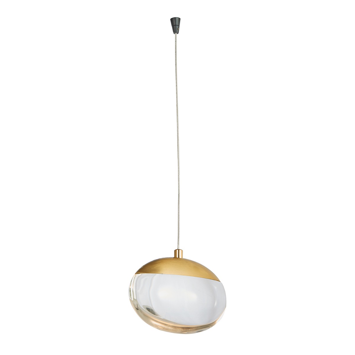 Abra 10060PN Athena teardrop crystal glass pendant light with long 120-inch cord and Uni-Jack connection for flexible installation