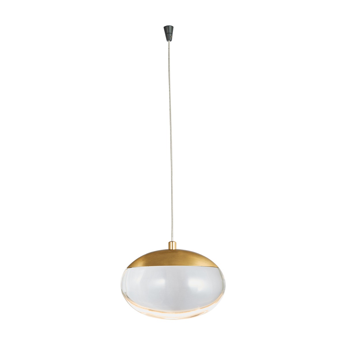 Abra Athena 10060PN crystal glass ceiling pendant featuring a teardrop design, 120-inch suspension cord, and Uni-Jack plug