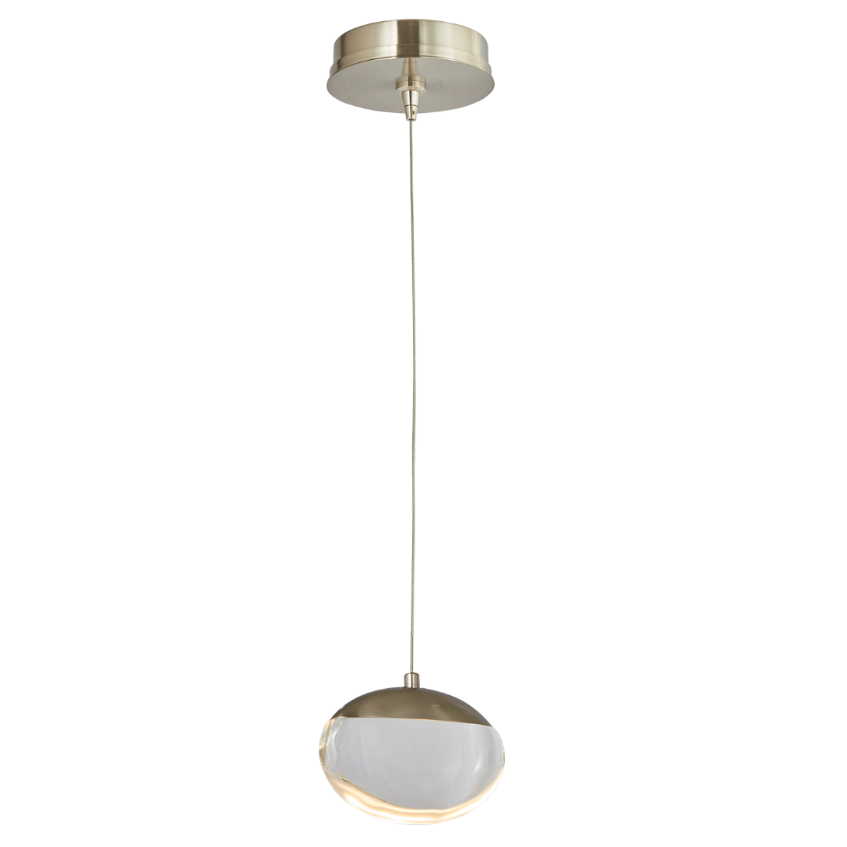 Abra Athena Teardrop Crystal Glass Pendant Including Canopy and Driver Brushed Nickel