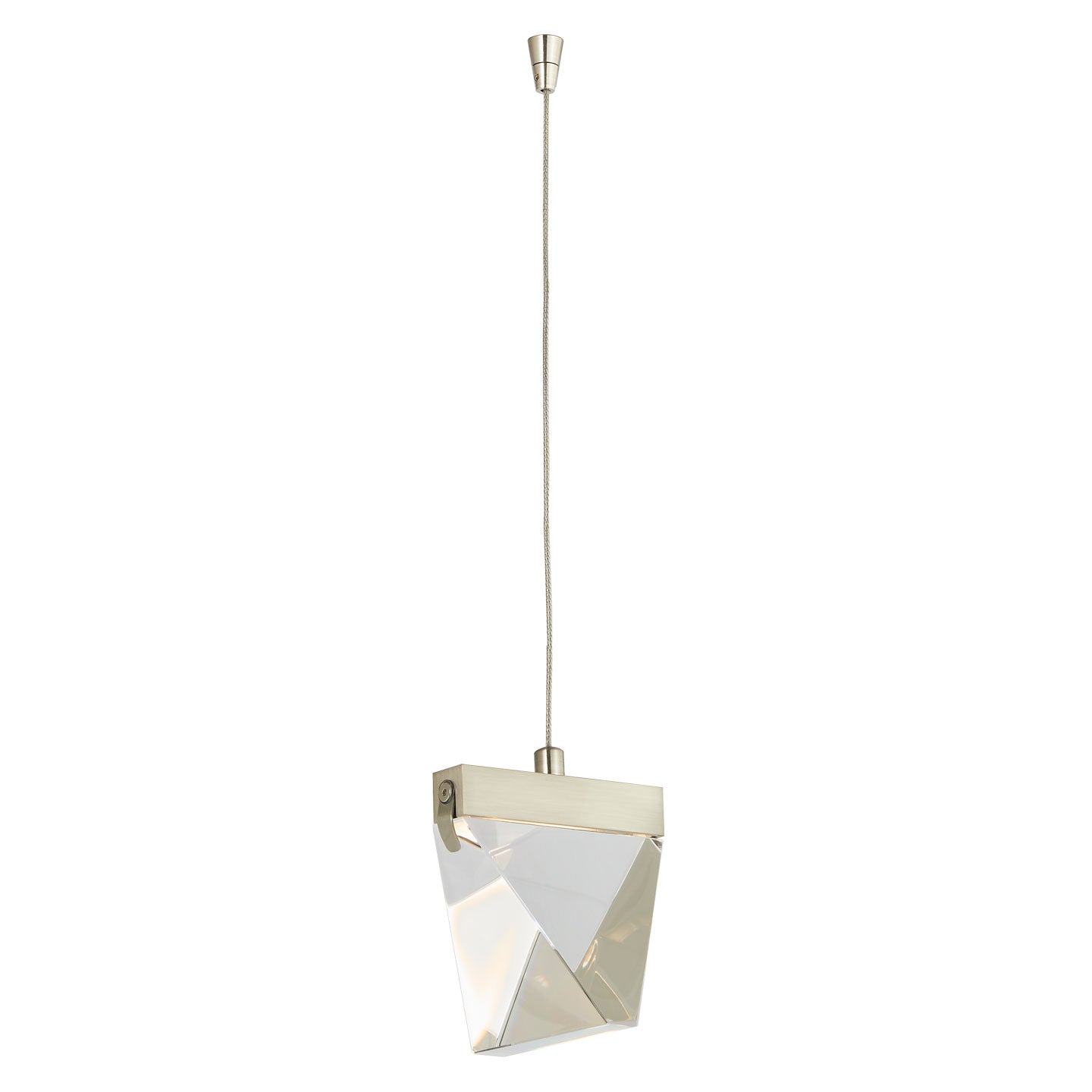 Abra Atlas Diamond Shaped Pendant Includes 120" Cord and Uni-Jack Plug Brushed Nickel